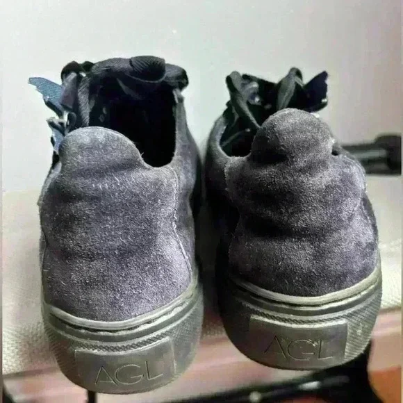 AGL Blue Suede Night Nero Light Weight Low Top Sneakers EU SIZE 36 - Picture 5 of 8